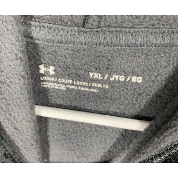 Youth Under Armour Gray Camo Camouflage Pullover Hoodie YXL (XL) Large Pocket - Picture 10 of 15